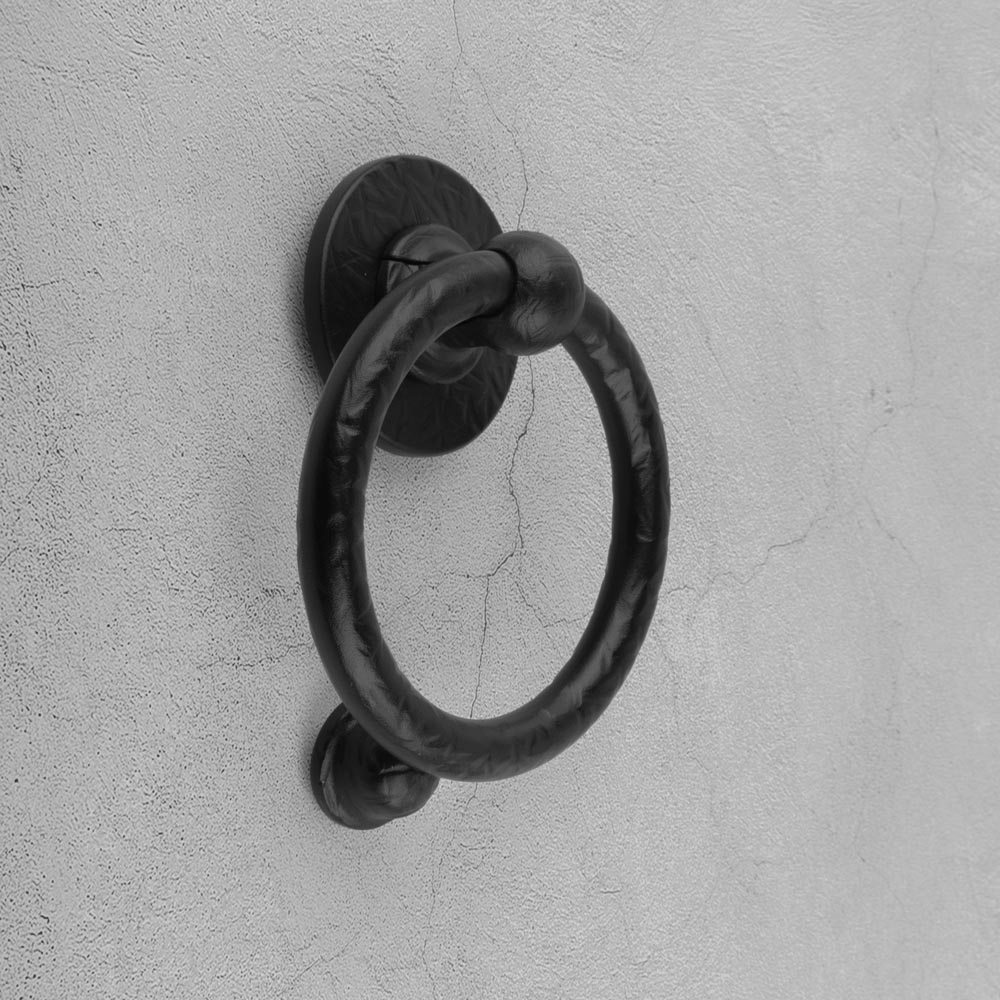 Devoran Bull Ring Door Knocker - Black